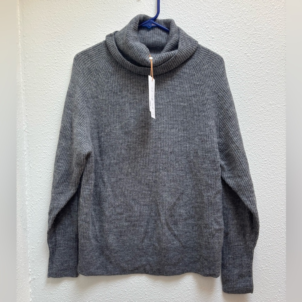 NWT Quince Gray Baby Alpaca-Wool Turtleneck Size Large